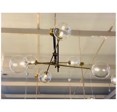 Luminaria Pendente Metal Dourado 84cm Cupulas Esferas - comprar online