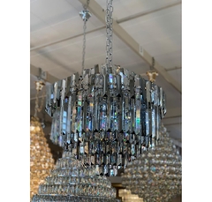 Lustre Luminaria Pingentes Cristal 60cm Redondo