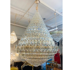 Lustre Moderno Gigante 240x150cm Todo Em Cristais
