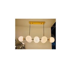 Luminaria Moderno 100cm Metal Dourado Com Cupulas - comprar online