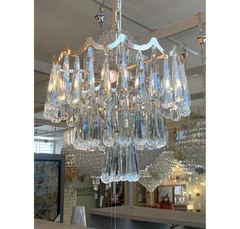 Lustre Luminaria Menor Pingentes Transparente 45cm - comprar online