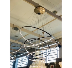 Luminaria Pendente Moderno Arcos Preto Com Led - comprar online