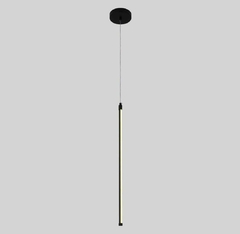Pendente Moderno Metal Preto Led Linha Vertical Fino Acabame