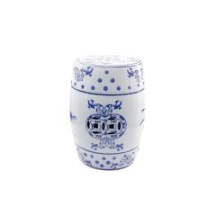 Banco Porcelana Garden Seat Branco Detalhes Azul Formosa - comprar online