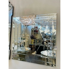 Espelho Quadrado Decorativo Cristal Bisotado Design Losango Impecavel