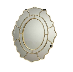 Espelho Decorativo Fino Design Dourado Graciosos Alto Padrão
