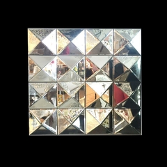 Espelho Decorativo Quadrado Design Geometricos 3d Fino Acabamento