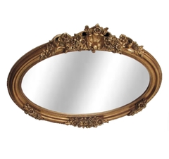 Espelho Classico Europeu Moldura Dourada Florais - comprar online