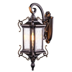 Arandela Art Noveau Preta Cristal Transparente