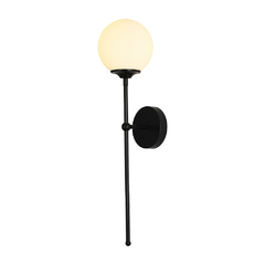 Arandela Design Contemporaneo Preto Cupula Redonda Luxo