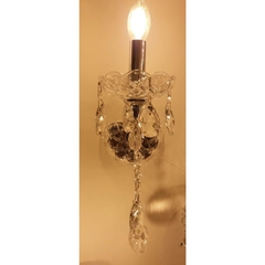 Arandela Classica Simples Cristais e Pingentes Finos Detalhes