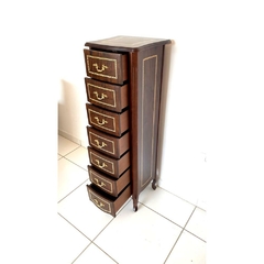 Gaveteiro Semanier Colonial Clássico Madeira Machetada Florais - comprar online
