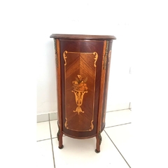 Mesa Cabeceira Criado Gaveteiro Redondo Luiz XV Madeira de Lei - LUXdécor