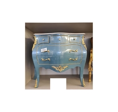 Cômoda Francesa Azul 05 Gav. C Bronze Alta Decoração - comprar online