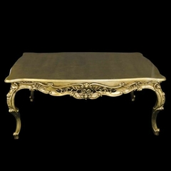 Mesa De Centro Luiz Xv Finos Entalhes Folha De Ouro Luxuoso