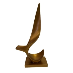 Escultura Decorativa Abstrata Marrom Fino Acabamento