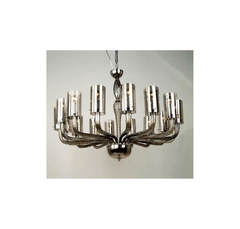 Lustre Classico 16 Braços C Cupula Prateado Metalico - comprar online