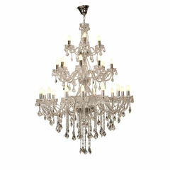 Lustre Classico Três Andares Cristal Nobre Pé Direito Alto