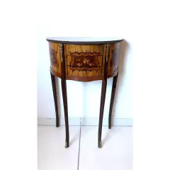 Imagem do Mesa Cabeceira Meia Lua Madeira Francesa Classico Luxo