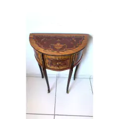 Mesa Cabeceira Meia Lua Madeira Francesa Classico Luxo - comprar online