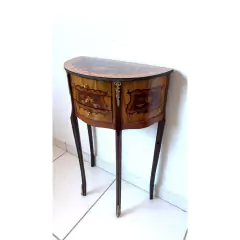 Mesa Cabeceira Meia Lua Madeira Francesa Classico Luxo
