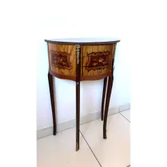 Mesa Cabeceira Meia Lua Madeira Francesa Classico Luxo na internet