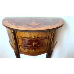 Imagem do Mesa Cabeceira Meia Lua Madeira Francesa Classico Luxo