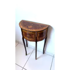 Mesa Cabeceira Meia Lua Madeira Francesa Classico Luxo