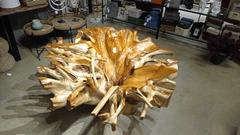 Mesa Rustica Troncos Redonda Madeira Maciça Fino Acabamento - comprar online
