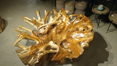 Mesa Rustica Troncos Redonda Madeira Maciça Fino Acabamento - LUXdécor