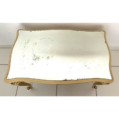 Mesa de Centro Luiz XV Original Tampo Espelhado Entalhes Classicos Original
