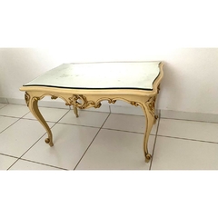 Mesa de Centro Luiz XV Original Tampo Espelhado Entalhes Classicos Original