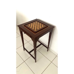 Mesa de Jogos Maciça Imbuia Luiz XVI Marchetada - LUXdécor