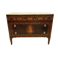 Cômoda Colonial Madeira Maciça Marchetaria Classica Marmore Importado - comprar online