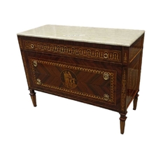 Cômoda Luiz XV Madeira Maciça Marchetaria Classica Marmore Importado Veios Originais 03 gavetas - comprar online