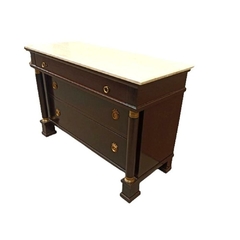 Cômoda Alemã Madeira Maciça Imperio Bronze Chumbo Alto Padrão