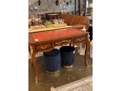 Mesa Escritório Escrivaninha Radica Francesa Classico Couro Bronze Alto Padrão - comprar online