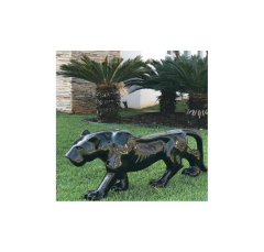 Escultura Decorativa Pantera Andando Fibra Vidro Preta
