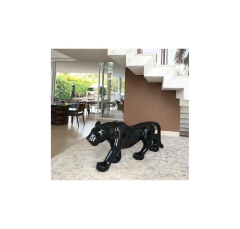 Escultura Decorativa Pantera Andando Fibra Vidro Preta na internet