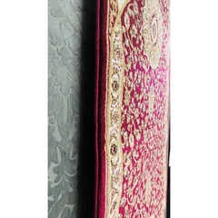 Tapete Passadeira Vermelho E Creme Design Florido 2 Medalhão - LUXdécor