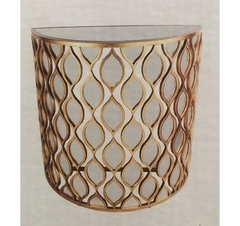 Aparador Moderno Meia Lua Espelhado Metal Dourado - comprar online