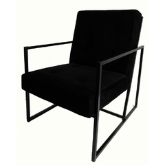Cadeira de Braço Poltrona Decorativo All Black Metal Formosa