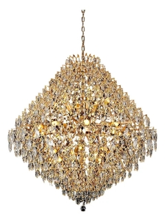 Lustre Camadas 110cm Pingentes E Metal Dourado Formosa