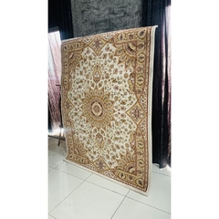 Tapete Persa Creme Design Medalhão 200x150cm
