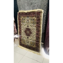 Tapete Belga Vermelho E Bege Com Franja 150x100cm - comprar online