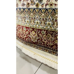 Tapete Design Florais Bege Borda Vermelha 210 X 150 Cm na internet