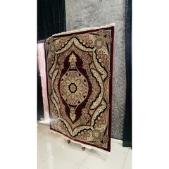 Tapete Vinho Medalhão Com Franja 210 X 150 Cm - comprar online