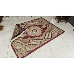 Tapete Vinho Medalhão Com Franja 210 X 150 Cm - comprar online