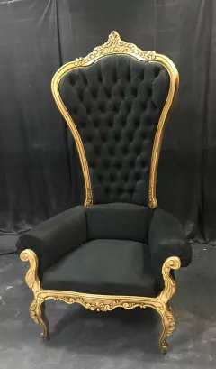 Poltrona Evento Trono Rainha Encosto Alto BBB Classica Finos Entalhes Luxuoso - comprar online