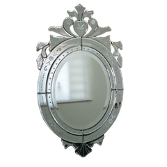 Espelho Decorativo Oval Cristal Bisotado Enfeites Classicos